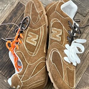 Miu Miu/NEW BALANCE Brown Athletic Shoes w/ Orange & White Accents SIZE 37 NWOT